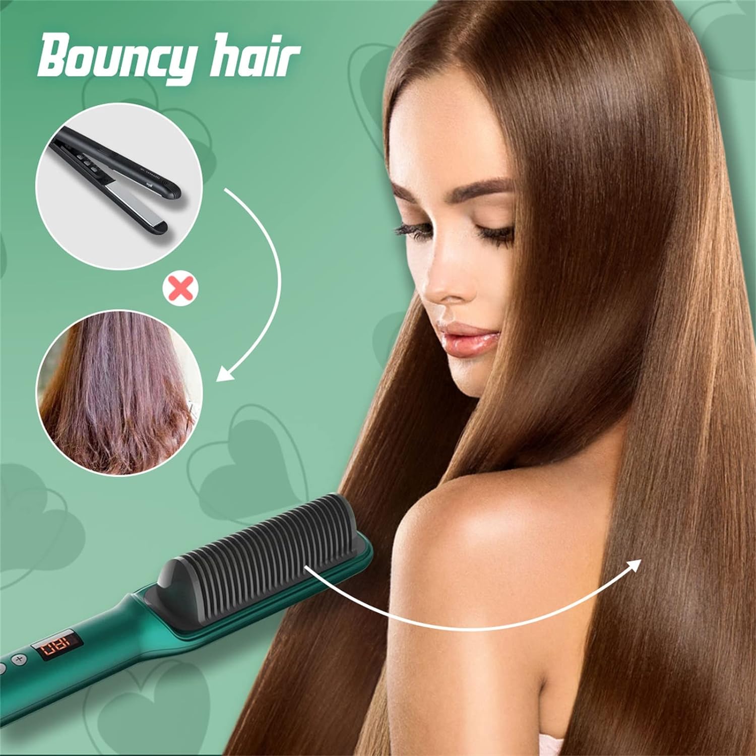 Hair Straightener Comb & Curler